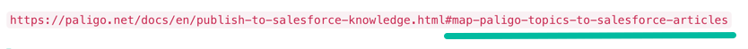 URL of a link to a subsection on a page. The subsection part of the URL has a hash tag followed by the title of the subsection.