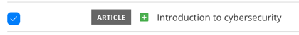 An article in the Salesforce preflight hierarchical structure. It has its checkbox checked and a green and white plus icon.