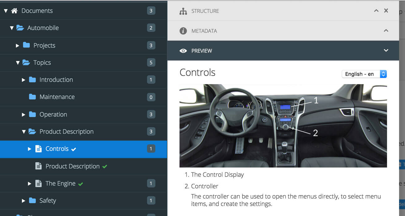 The Paligo Structure View preview section