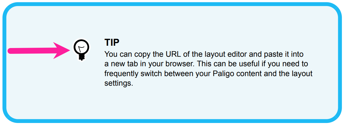 A tip admonition. It has an icon and next to that the title. The body text is below the title. An arrow points at the space between the left edge of the admonition box and the icon.