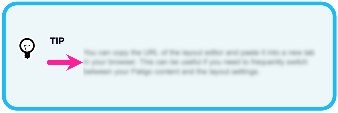 A tip admonition. There is an icon inside the tip box and it is on the left. Next to it is the title "TIP" and next to that is the body text. An arrow points to the space between the start of the title and the start of the body text.