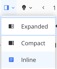 Display mode menu. It has options for Expanded, Compact, and Inline.