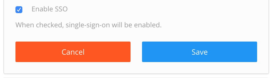 SAML 2.0 integration settings, Enable SSO checkbox is checked.