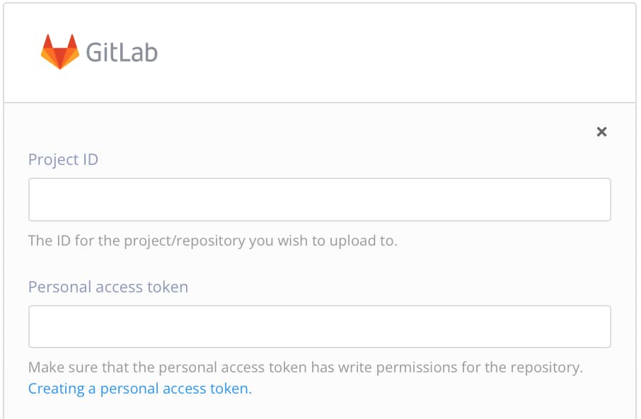 Gitlab integration settings in Paligo