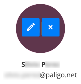 User avatar, when hovered over, has an edit icon and a cross icon.