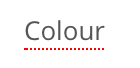 The word colour, spelled c o l o u r with a red dotted line underneath to show that Paligo has detected a spelling error.