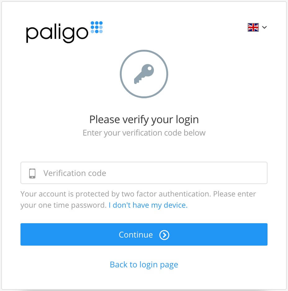 Please verify your login page. Enter the verification code from your authentication app to log in.
