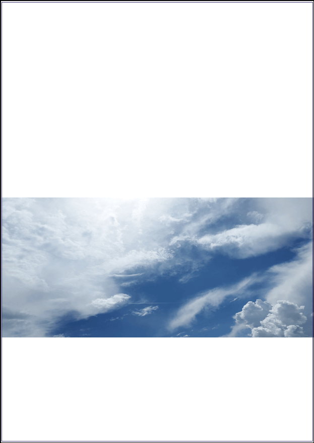 A background image that has a white top section and a white bottom section. The middle section is an image of sky.