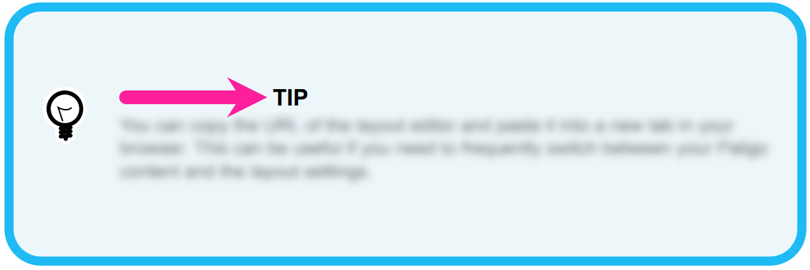 A tip admonition. There is an icon inside the tip box and it is on the left. Next to it is the title "TIP" and it is approximately a third across the box. The body text is below it, but is closer to the icon. An arrow points at the space between the icon and the start of the title "Tip"