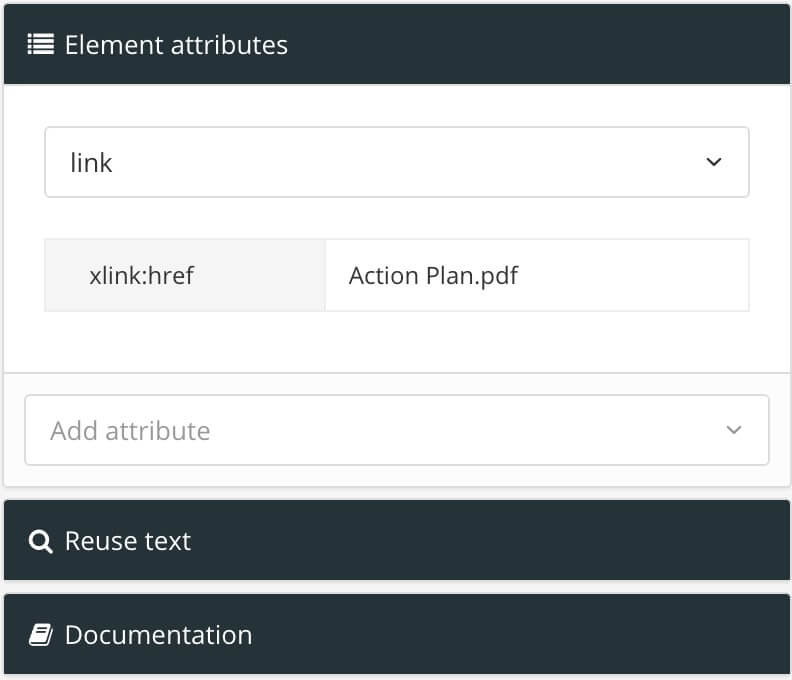 link element has xlink:href attribute with value set to Action Plan.pdf