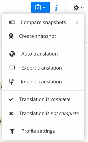 Cog menu contains Auto translation option.