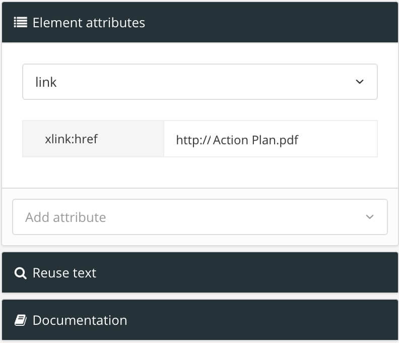 link element has xlink:href attribute with value set to http://Action Plan.pdf