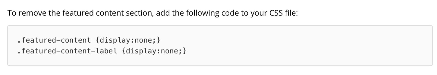 code block containing CSS code
